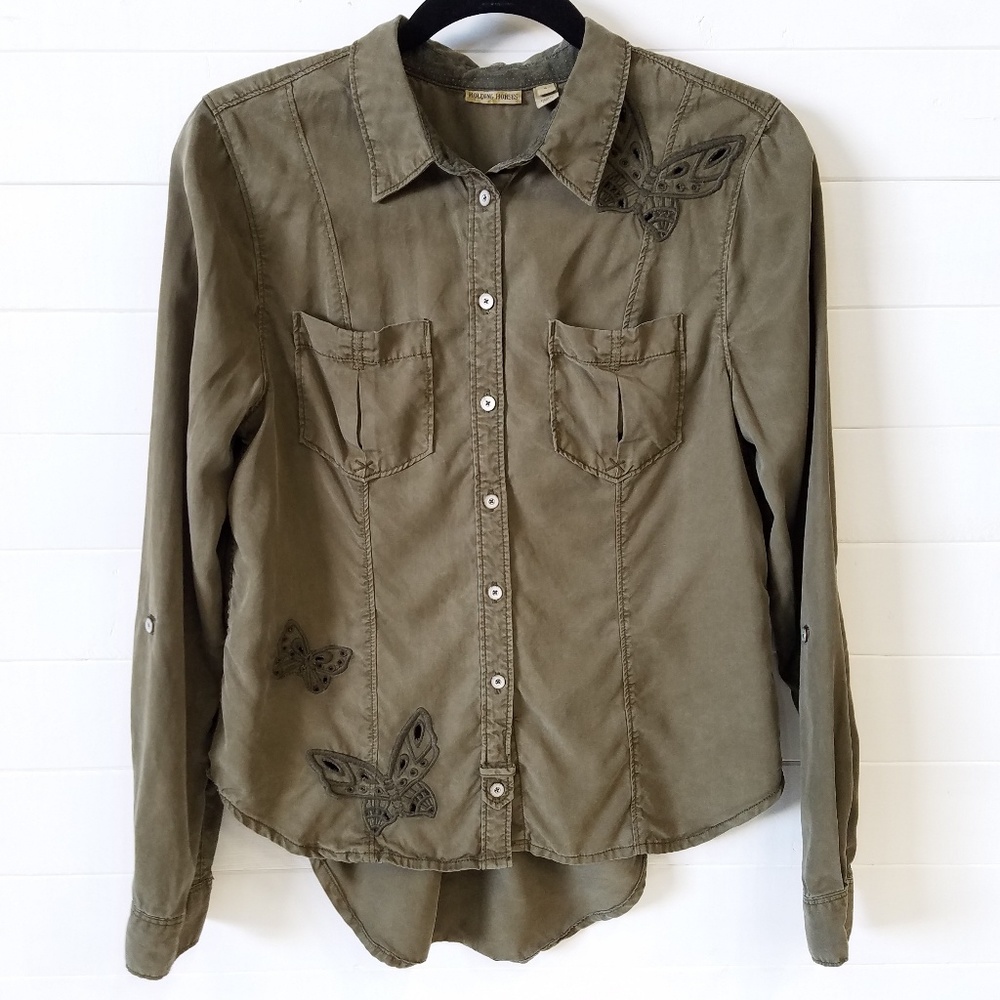 Holding Horses | Butterfly Button Down Shirt